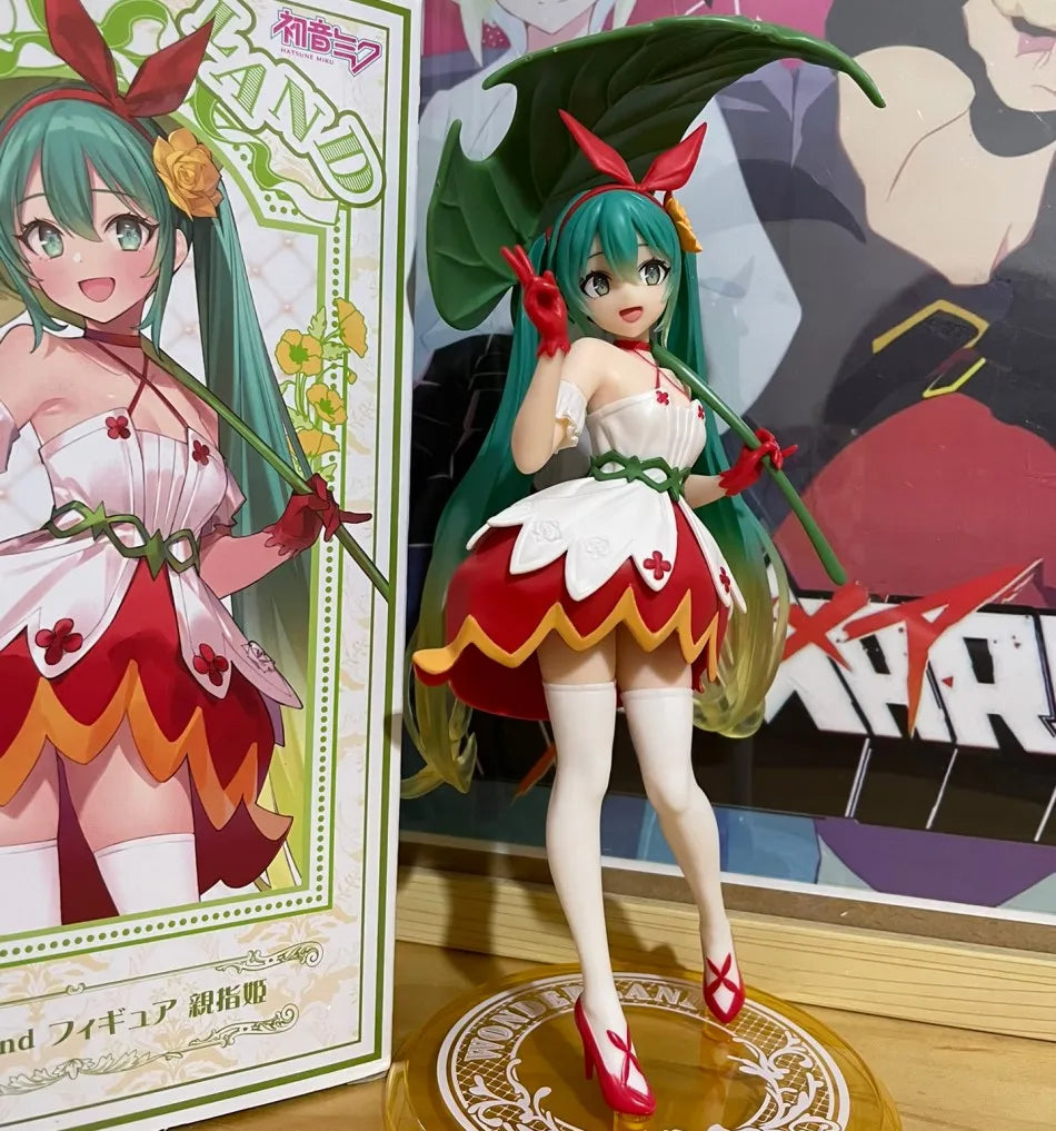 New Hatsune Miku Anime Figure Wonderland PVC Model Action Toy Thumbelina Ver. Desktop Decoration Dolls Ornaments Collection Gift