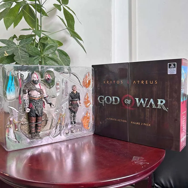 NECA God of War Action Figure Kratos Atreus Ghost of Sparta with Axe Sword Shield Bow and Arrow Model Toys Collection Gift