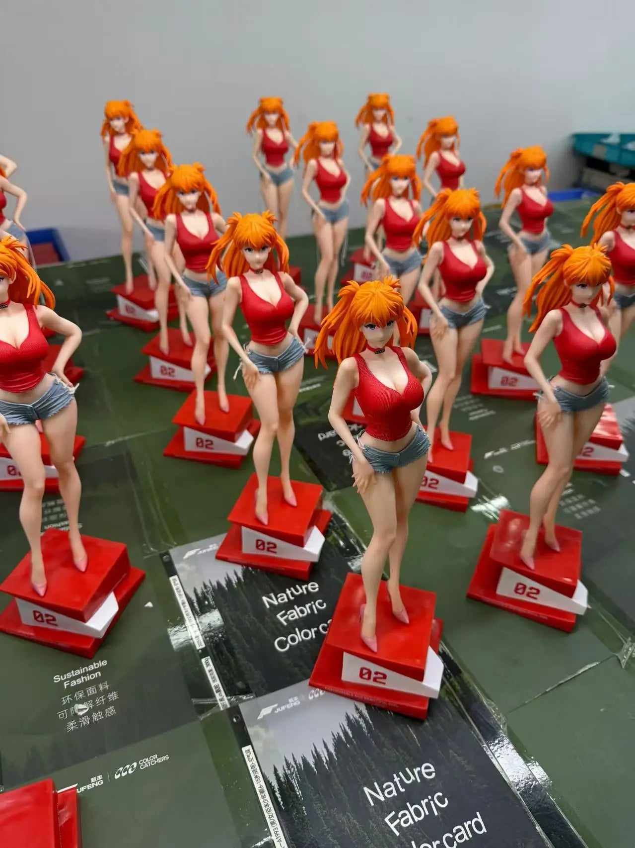 Asuka Langley Garage Kit Anime Figure Summer Edition Campus Queen Two-Dimensional Beautiful Girl Desktop Ornament Gk Model Gift