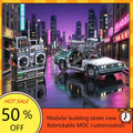 7357PCS DeLorean Time Machine Doc Brown's Futaba Remote MOC Car Vehicle Speed Racer Custom Puzzles Xmas Toys for Boys