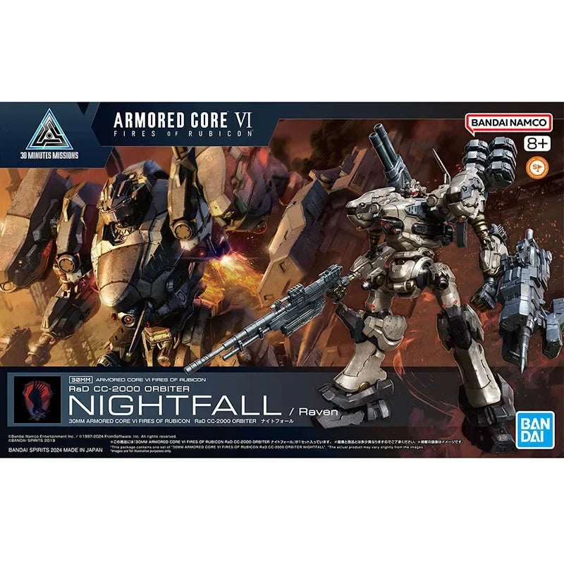 Bandai Genuine 30MM ARMORED CORE VI NIGHTFALL STEEL HAZE BD-011 MELANDER Liger Tail CC-2000 ORBITER Anime Figure Assembly Model