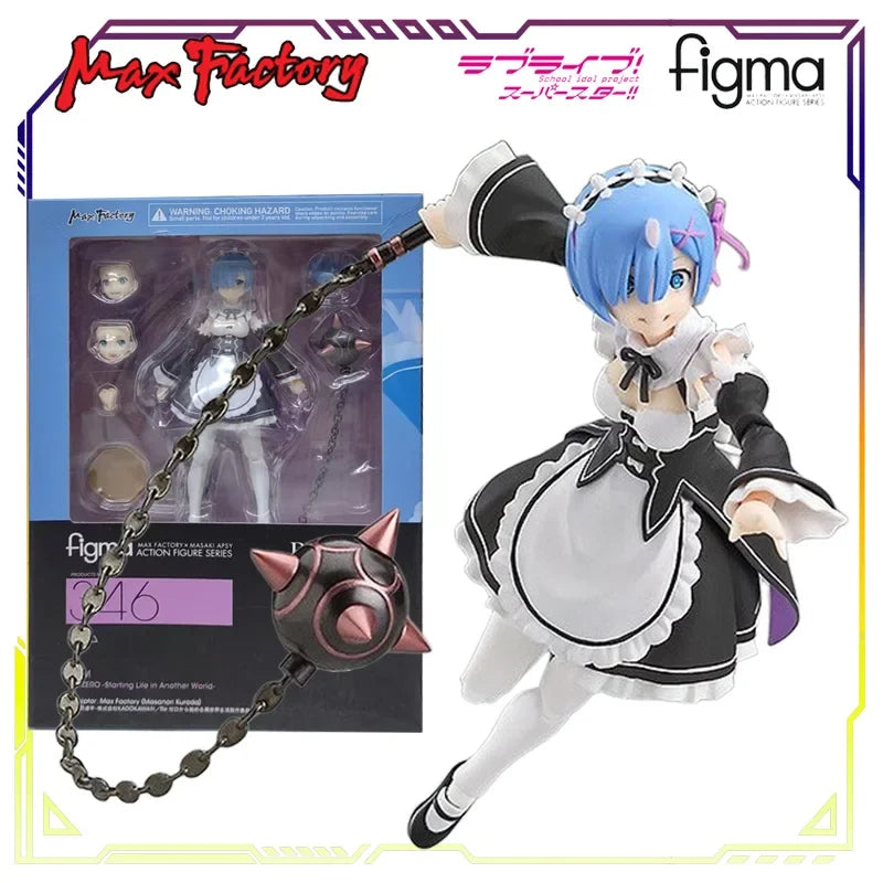 Max Factory Figma Re Zero 346 Rem 419 Emilia Original Articulated Action Figure Collectible Model Toy Anime Statue for Gift