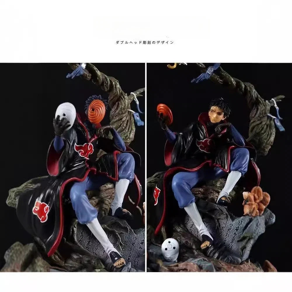 32cm Creative Naruto Akatsuki Uchiha Obito handmade model.High-quality PVC material.Desktop decoration.birthday gift Series