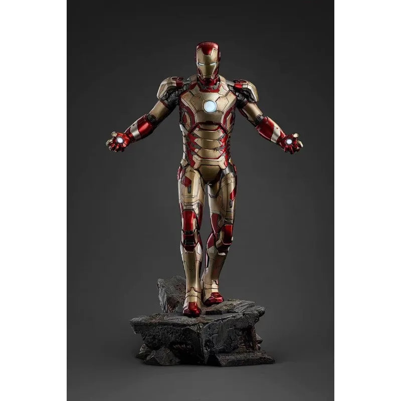 1/4 Marvel Comics Figure Iron Man Can Glow High-end Resin Anime Collection Model Desktop Ornaments Holiday Gifts Children Toys