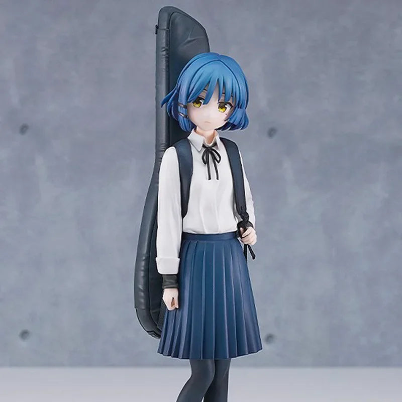 Lonely rock figure guitar, blue-haired beautiful girl two-dimensional animation statue model peripheral ornaments