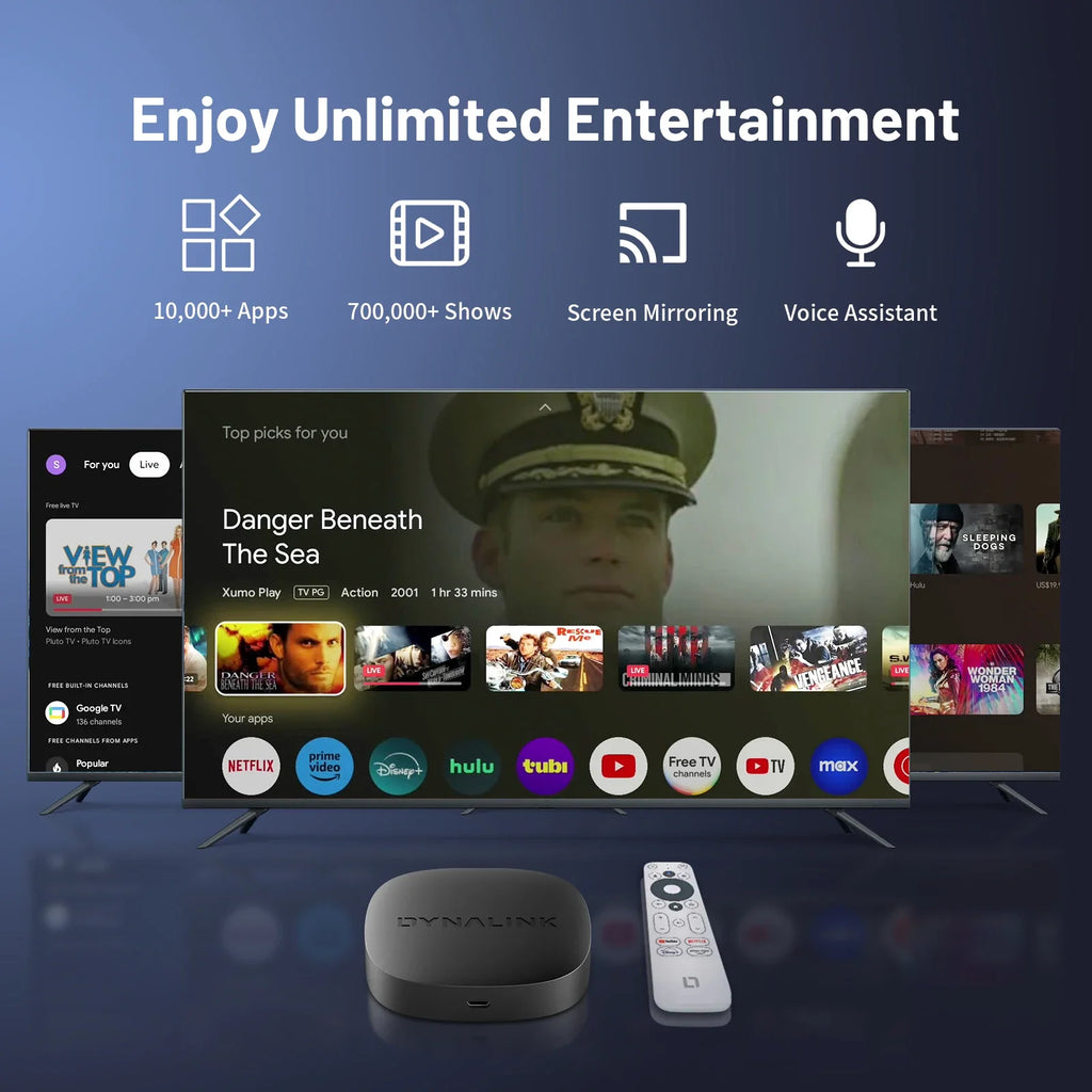 Google TV Box with Netflix 4K Streaming Media Player Certified Google TV 12.0 Support Dolby Audio 2G 16G HDR10+ Google Assistant