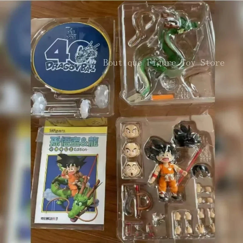 In Stock Bandai Dragon Ball VJUMP SHF Son Goku&Shenron 40-Edition-Anime Action Figures Toys（Includes magazines）