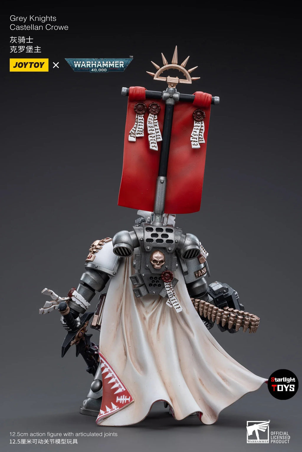 JOYTOY 1/18 Action Figure Warhammer 40K Grey Knights Castellan Crowe Toy Model Gift Collection