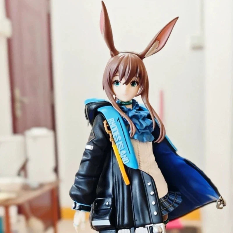 26cm Amiya Bunny Girl Figure Arknights Anime PVC Statue Collectible Model with Sword Desktop Decoration Game Art Toy Gift