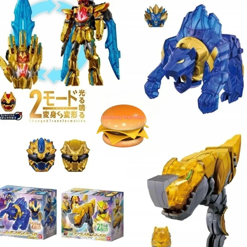 Bandai Genuine DX No.1 SENTAI GOZYUGER TEGASWORD Leon Buster 50 Sentai Ring Figure Toys Gift Collectible Model
