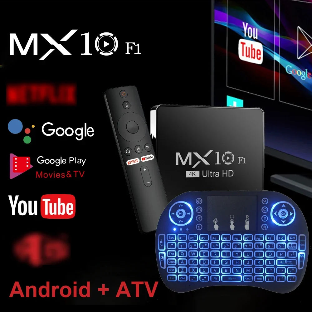 Smart TV Android Box MX10 F1 Android 13 Allwinner H313 Cortex™-A53 Build in Wi-Fi 2.4G + BT5.0 Set-Top TV Box