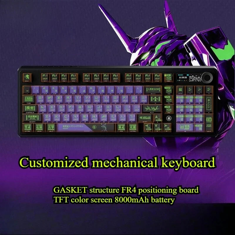 Neon Genesis Evangelion Peripheral Keyboard EVANGELION-01 Three-mode Eva Mechanical Keyboard 98-key RGB Gaming Competition