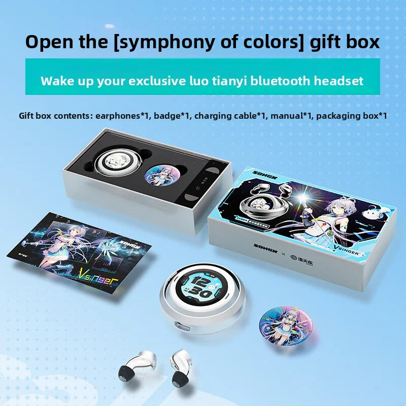 Luo Tianyi Co-branded Wireless Bluetooth earphones Touch 32h Playtime earbuds Noise reduction IPX4 Waterproof for Christmas Gift