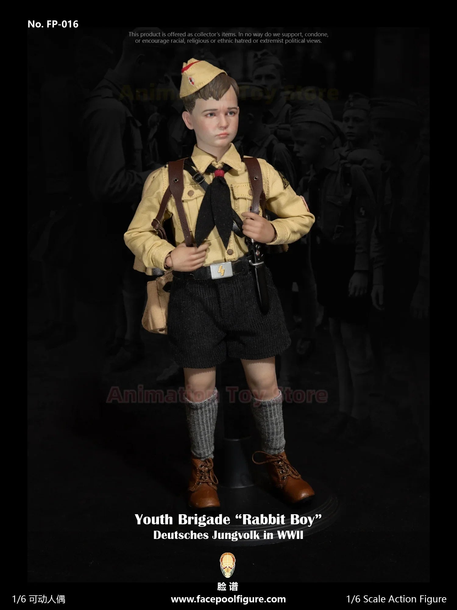 Facepoolfigure FP016 1/6 Rabbit Boy World War II German Children Corps Historical/Film Version Full Set 12in Action Figure