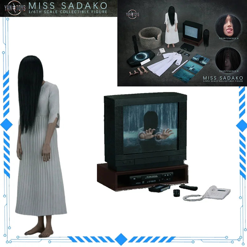 In Stock YANTOYS Original JR08 Long Haired Female Ghost Sadako, Movable Female Doll Toy Model, Exquisite Collectible Gift