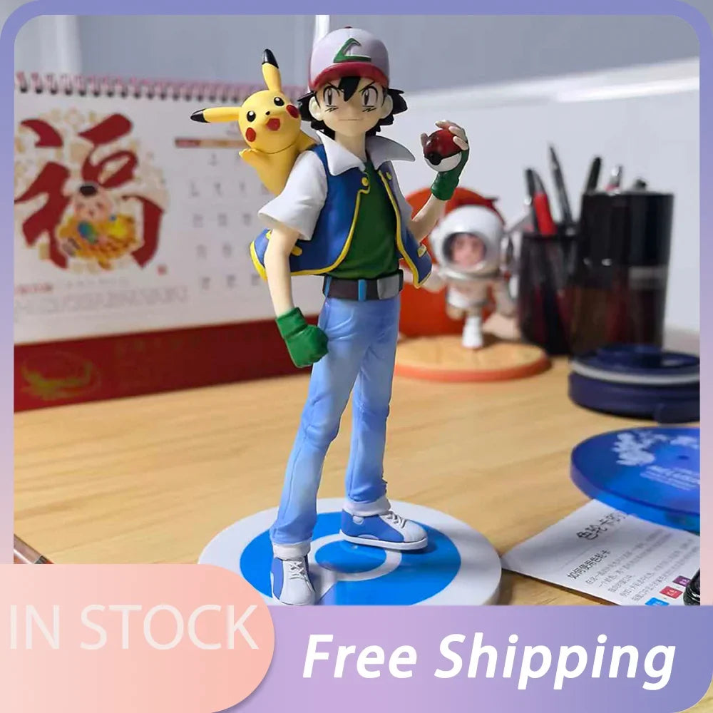18cm 8cm Ash Ketchum Figure Misty Figrues Brock Figurine Pvc Gk Statue Anime Model Doll Collection Decoration Halloween Toys