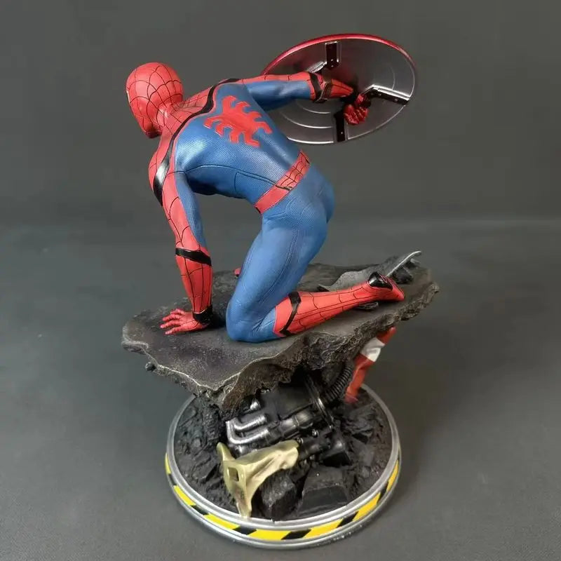 Marvel Spider-Man Figure 1/4 Scale Collectible Resin Statue - Spiderman Iron Man Mk6 Captain America Shield Action Figure Gift
