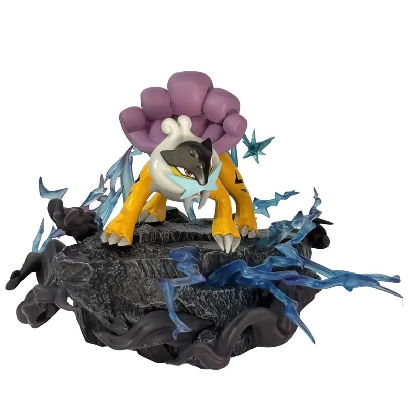 Pokemon Raikou Anime Figure Three Sacred Action Figurine PVC Statue Model Doll Collection Desk Decoration Toy Kid Birthday Gifts