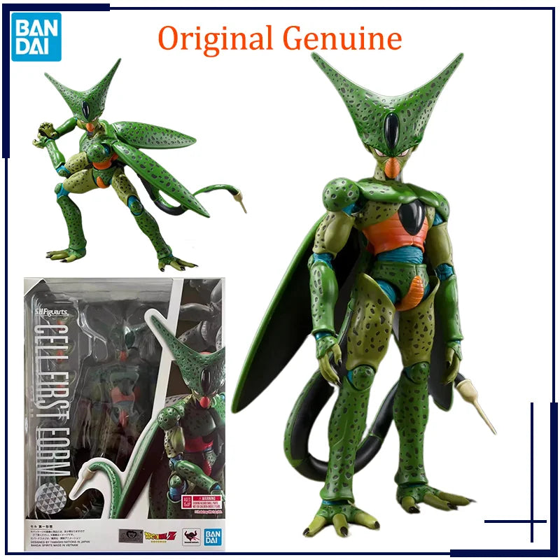 Original Genuine S.H.Figuarts SHF Dragon Ball Cell Erste Phase Bandai Anime Modell Spielzeug Actionfigur Geschenke Sammlerstücke Ornamente