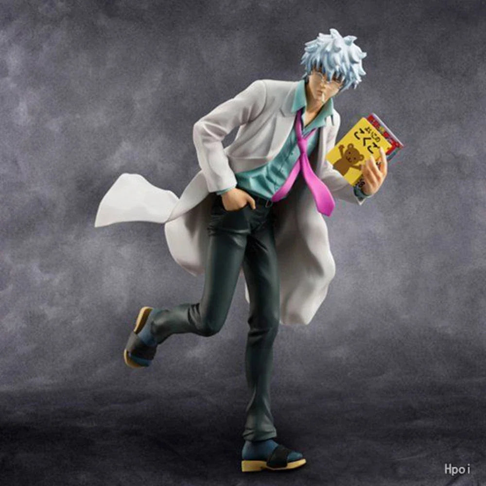 22CM Anime Gintama Ginpachi Sensei Figure 1/8 Stand Model Toy School Uniform Suit Ver Aciton Figure PVC Doll