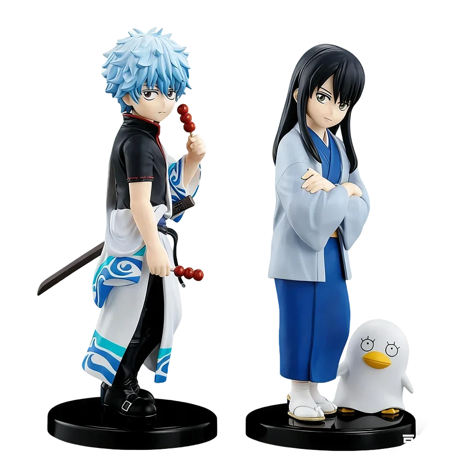 Original 14CM Anime Gintama Figure Sakata Gintoki Katsura Kotarou Stand Anime Model Toys Gifts Collection Decoration Ornaments