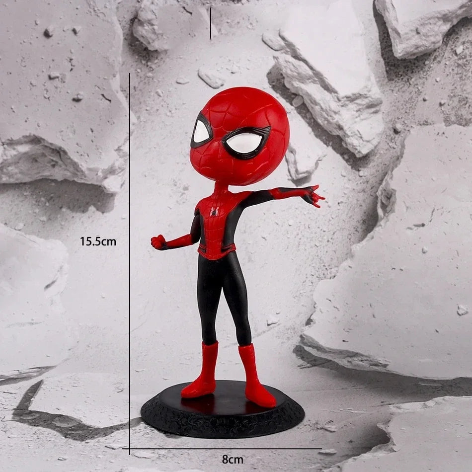 Popular Q Version Big Head The Avengers 8-17.5cm Figure Superman Supergirl Batman Spider Man Model Ornaments Anime Periphery Toy