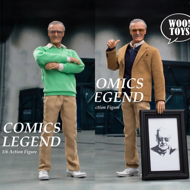Brand New Woo Toys WO-001 1/6 Comic Legend Man Action Figure Lee Male Behind Marvel Delicate Model 12" Full Set Hobby Toys