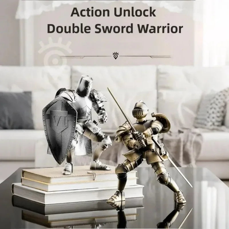 Knight Armor Action Figure - DIY Multi-Jointed Movable Robot with Medieval Armor Poseable Collectible Toy for Kids & Adults