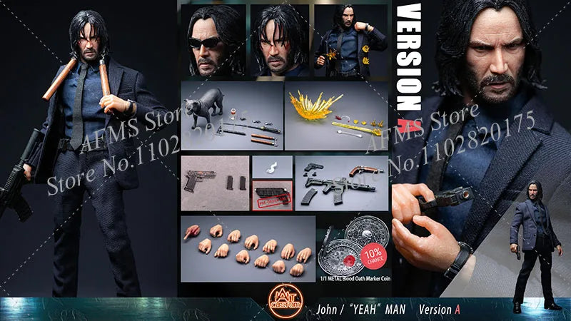 AT custom 1/12 Scale Collectible Figure Figure John Wick Keanu Reeves Full Set 6" Anime Men Soldier Action Figure Model