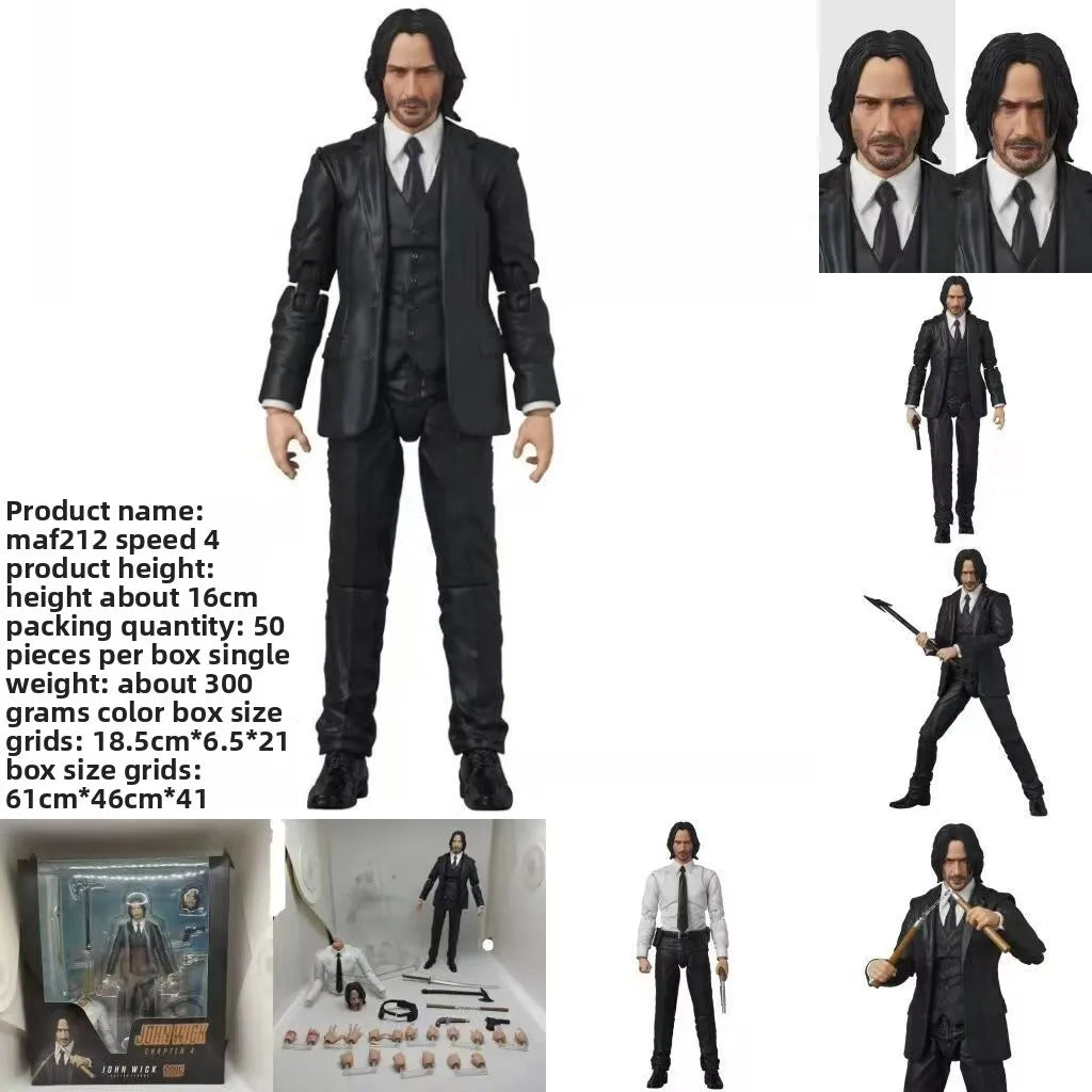 Mex22 John Wi Action Figure Collectible Model Toy with Stand Rapid Killing 4 Version Joint Mobile American Anime PVC Mat...