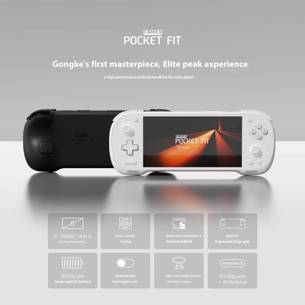 AYANEO KONKR Pocket FIT Handheld Game Console G3 Gen3 Flagship Android14 6" 144Hz LCD 1920*1080 Screen WIFI/BT5.3 Game Player PC