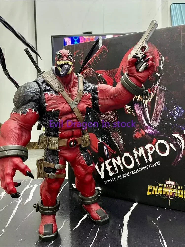 In Stock Original Marvel Venom Pool Action Figure Toy Movie Character Portrait Model 1:6 36.5cm Collectible Gift  Figure Model