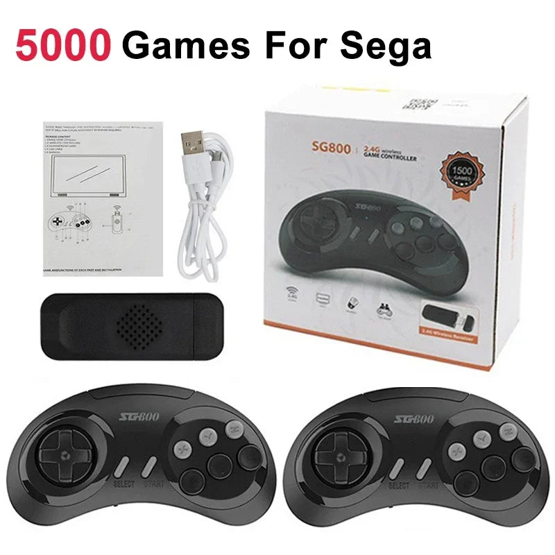 Retro Game Console TV Video Game Stick 16 Bit For Sega Genesis Built-in 5000 Classic Games with Controllers Gamepad SG800