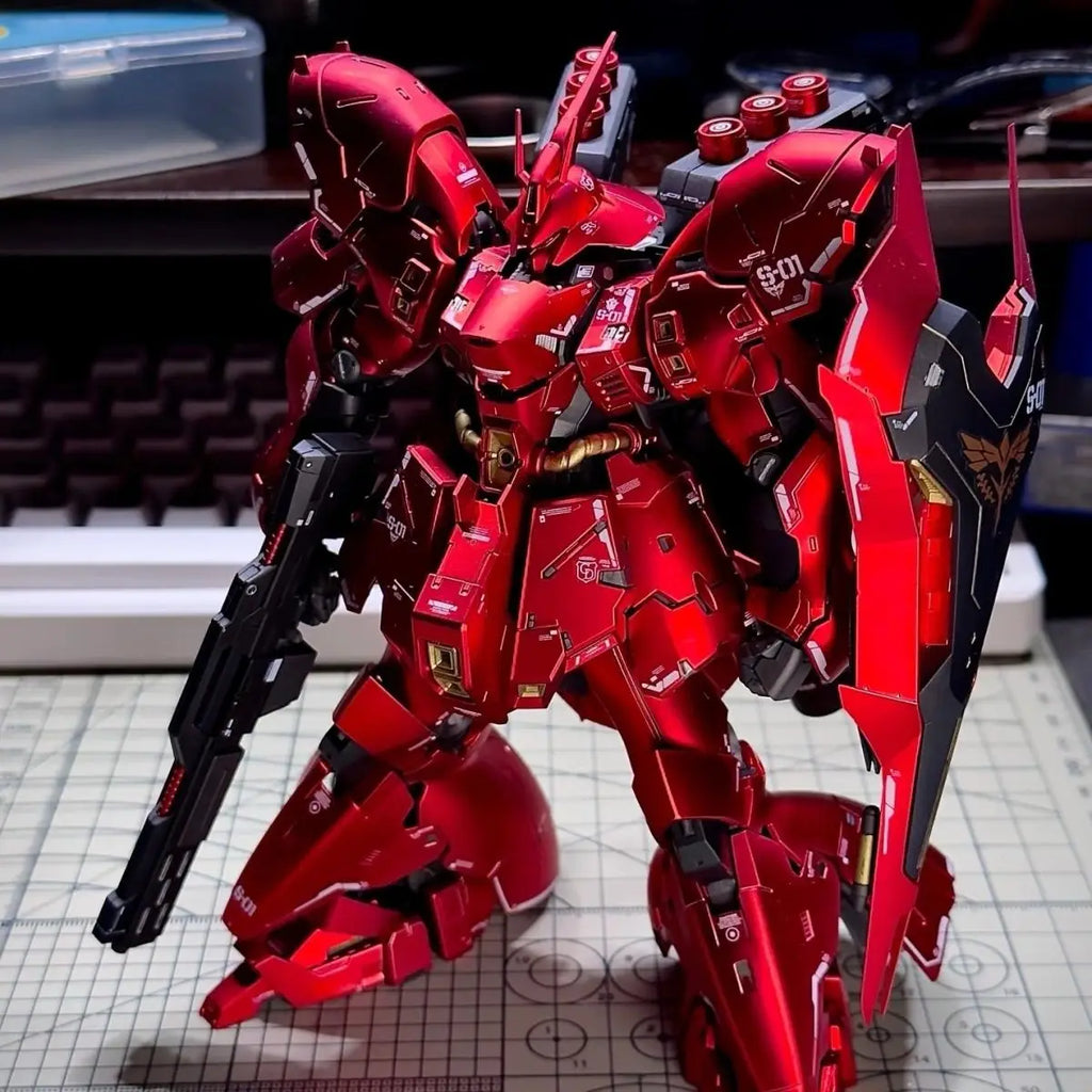 STAR Model RG 1/144 MSN-04 Sazabi Mirror Electroplating red Ver.Assembly Model Kits Anime Action Figure  Plastic Robot toys