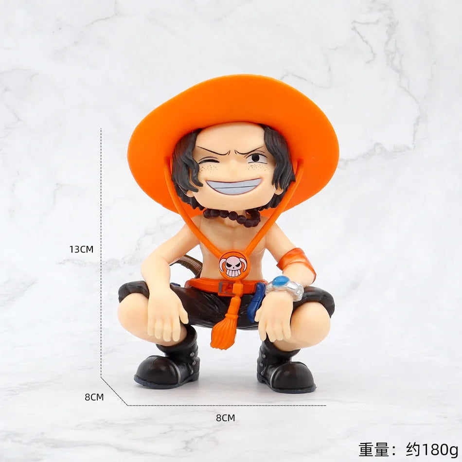 One Piece Anime Figure Doll Portgas D Ace Yamato Q Version Model Decor Peripheral Ornament Children Charm Birthday Gifts Toys