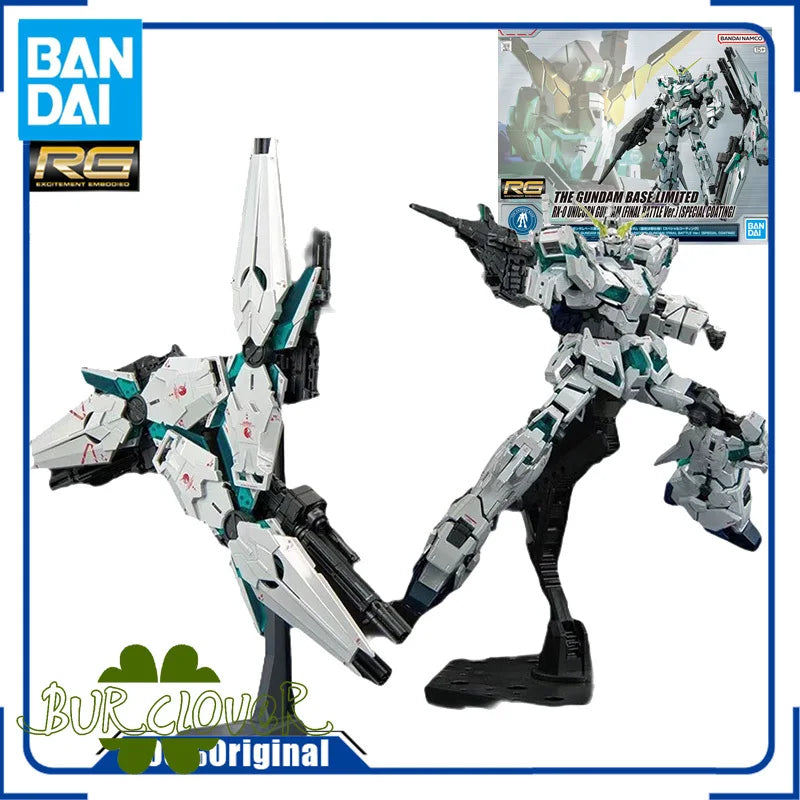 Bandai Original RG THE GUNDAM BASE LIMITED RX-0 UNICORN GUNDAM FINAL BATTLE VER. SPECIAL COATING Anime Action Figure Assembly