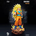 35cm/13.78inch Dragon Ball Z Son Goku Ssj3 Figure LED base Super Saiyan 3 Goku Pvc Action Figures Collection Model Toys Gifts