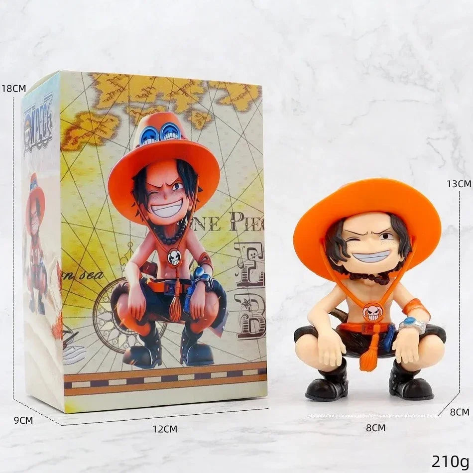 One Piece Anime Figure Doll Portgas D Ace Yamato Q Version Model Decor Peripheral Ornament Children Charm Birthday Gifts Toys