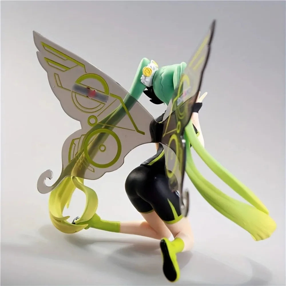 Anime Figure 12Cm Hatsune Miku Action Figures Kawaii Racing Butterfly Hatsune PVC Collectible Model Toys Girl Gift