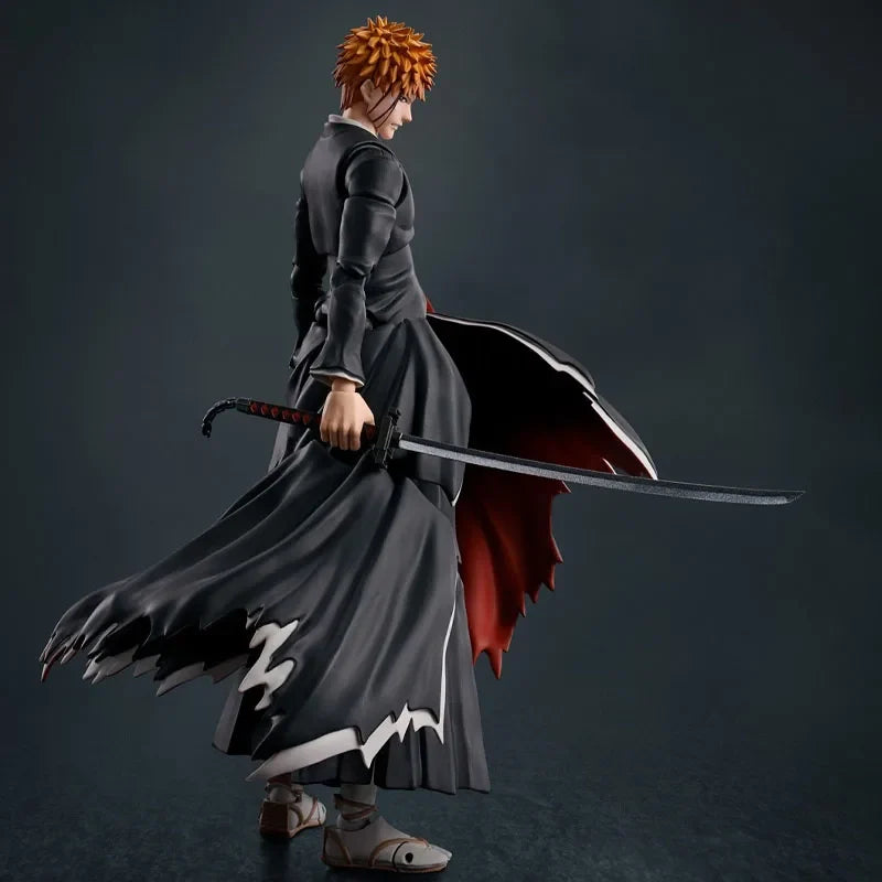In Stock BANDAI Original S.H.Figuarts BLEACH ICHIGO KUROSAKI GETSUGATENSHO SHF Action Figure ModelGift forKid Foam Box Packaging