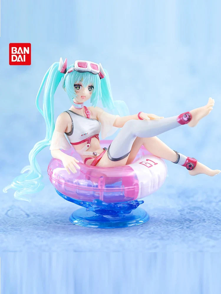 New Hatsune Miku Anime Figure Aqua Float Girls Elaina Action Figure Kawaii Sit Swimming Ring Girl Figurine Collectible Toys