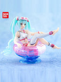 New Hatsune Miku Anime Figure Aqua Float Girls Elaina Action Figure Kawaii Sit Swimming Ring Girl Figurine Collectible Toys