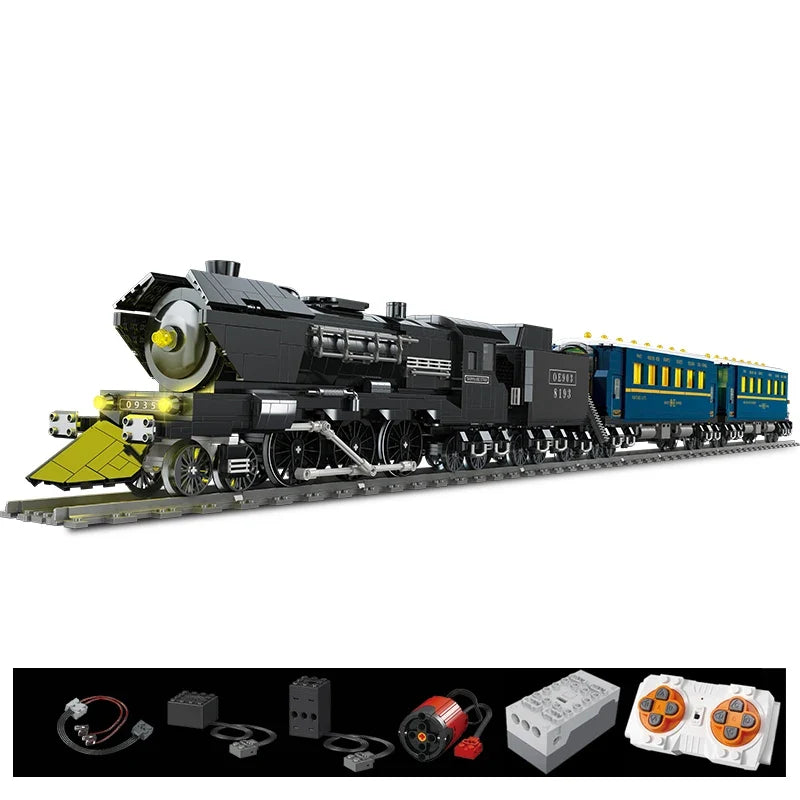 IN STOCK JJ9155 MOC Remote Control Steam Train Building Blocks Assembling Bricks Model Toys for Children Christmas Gift Set