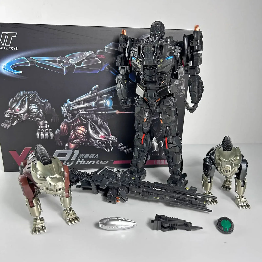 Auf Lager Transformation Spielzeug VT01 VT-01 Lockdown Black Alloy Version mit doppelten Hunden Filmversion Roboter Actionfiguren Puppen