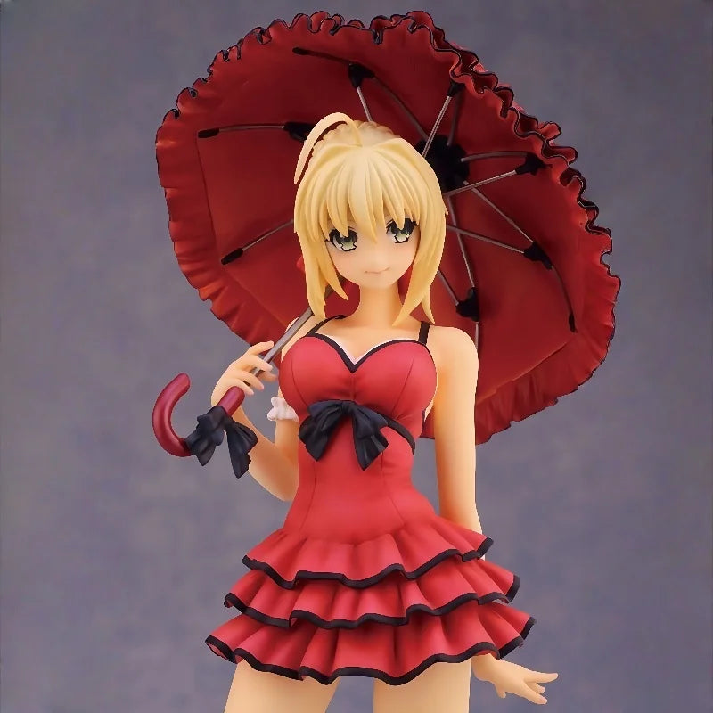 Alphamax Fate/Extra Fate Night Red Seba Saber Nero Dress Umbrella Holding Hands Model Toy Gift