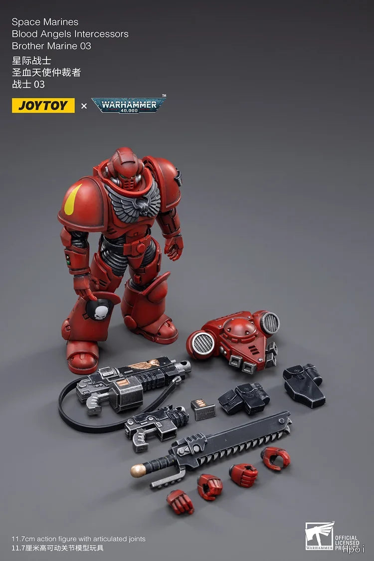 【FS】JOYTOY  Warhammer 40K  Scale 1/18 Action Figures Blood Angels Intercessors Brother Marine 03 Models Toys Gifts
