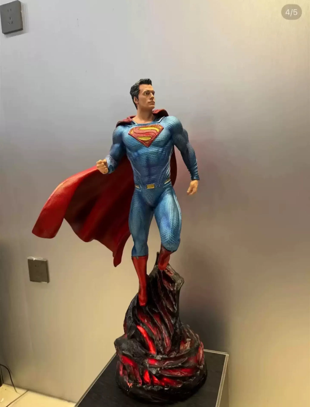 70cm Justice League Figure Superman Extremely Large Standing Posture  Light-Up Anime Model Collection Desktop Ornament  Best Toy