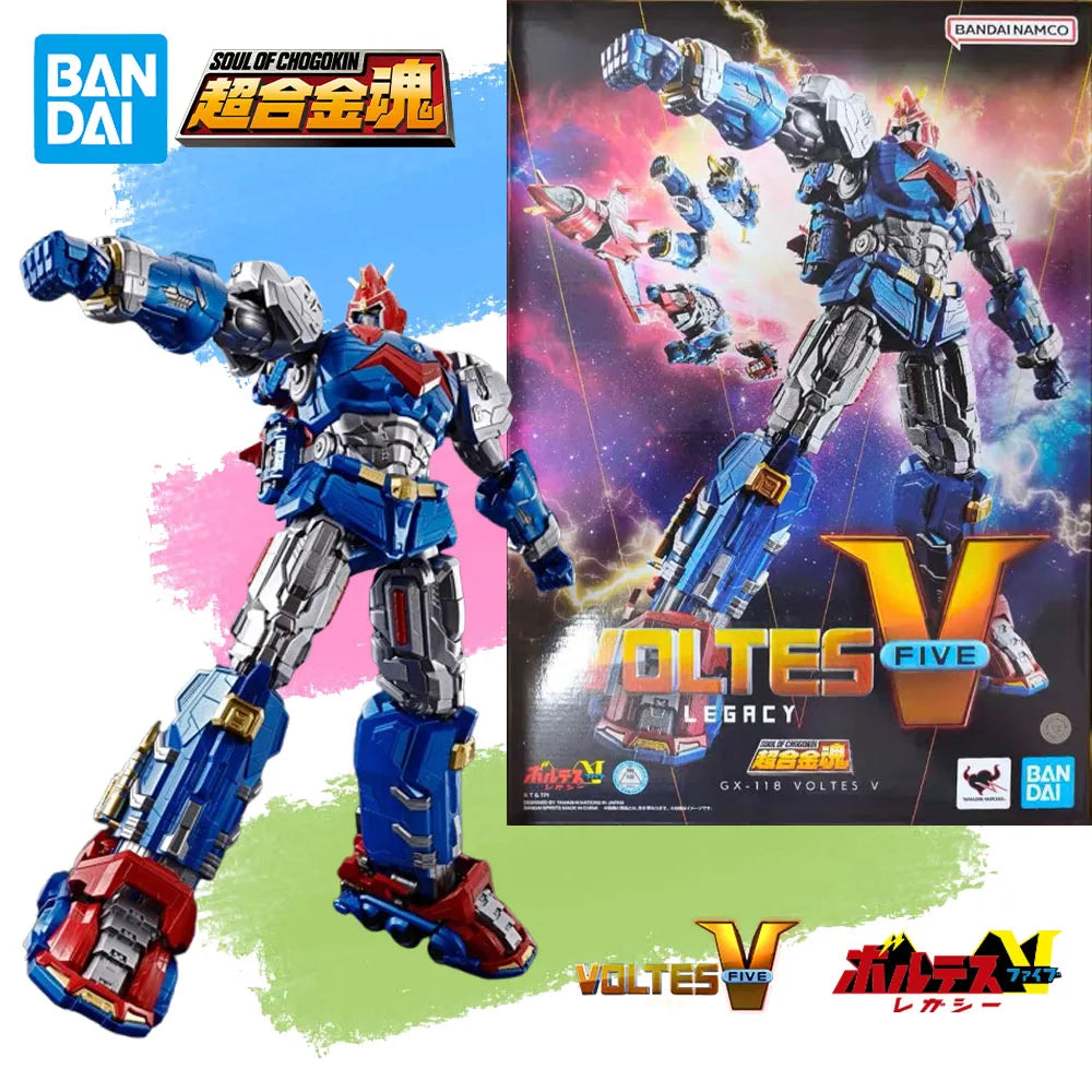Auf Lager Original BANDAI SOUL OF CHOGOKIN Voltes V Legacy GX-118 VOLTES 5 Figur Anime Action Modell Spielzeug