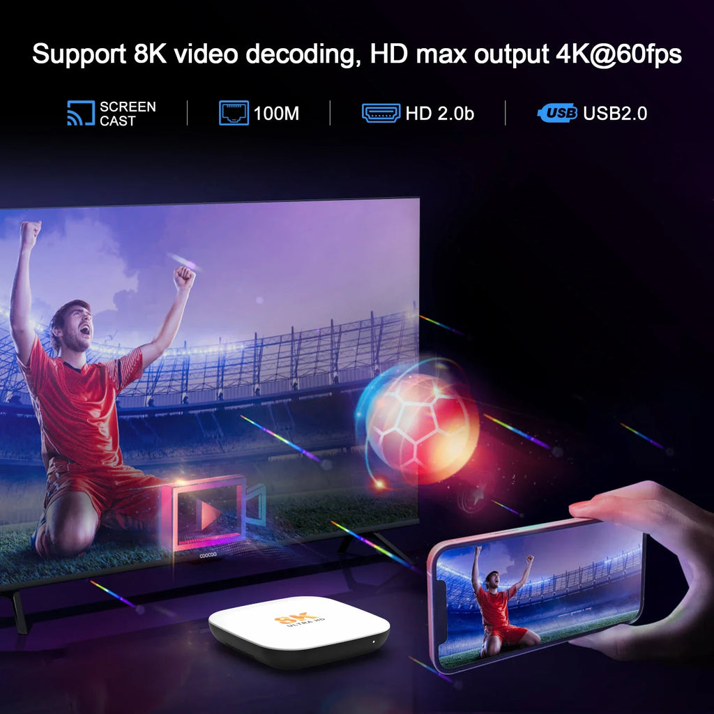 H96Max M2Plus Android14 Smart TV Box Rockchip RK3528 4GB 32GB/128GB BT5.4 8K 100M/Lan Media Play M2Plus Android14 TV Box