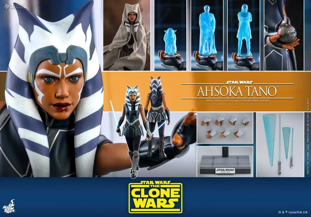 HOT TOYS Original 1\6 Mobile Doll TMS Series 021 Star Wars: Clone Wars: Asocatano Anime Action Figure Model Toys Gifts for Boys